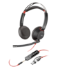 HPPoly Blackwire 5220 Stereo USB-C Headset +3.5mm Plug +USB-C/A Adapter