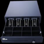 TIROIRE CAISSE 24V 6.5 KG 4 BILLETS 8 PIÈCES 1 FENTE CHEQUE NOIR