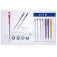 Stylo à bille DIGNO VITO WHITE bleu en distributeur de 35 unités VITO