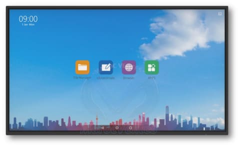Écran Interactif TACTEASY 86" Android 11 - 3840 × 2160 - 20 points de contact + 8 microphones et camera intégré TA-86-C