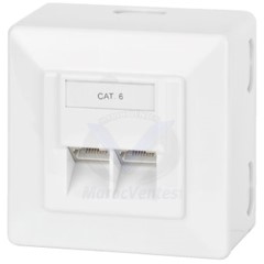 PRISE INFORMATIQUE CAT6 DOUBLE AVEC PLASTRON