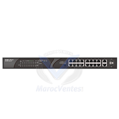 Switch de Bureau 16 Ports RJ45 10/100Mbps + 2 Gigabit RJ45/SFP