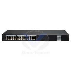 Commutateur Intelligent Gigabit 24 Ports 10/100/1000 Mbps RJ45 Boîtier en Acier Montable en Rack 19" Géré