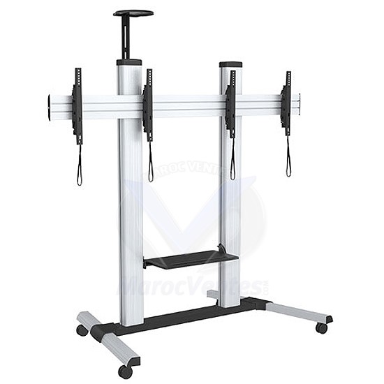 SUPPORT TV MOBILE DOUBLE ÉCRAN DE 40" à 65" T016-2SC